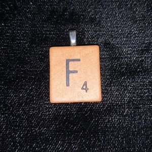 Scrabble Tile “F” Pendant